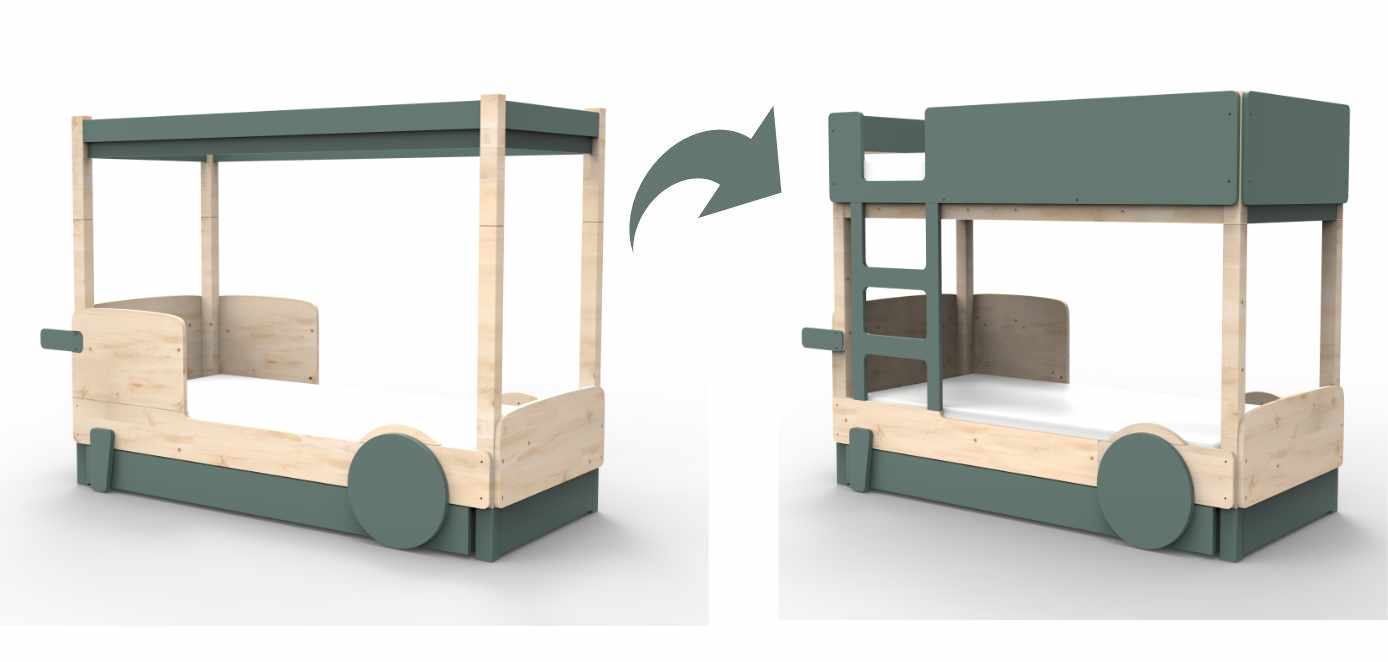 Mathy by Bols Discovery ombouwset van hemelbed naar stapelbed