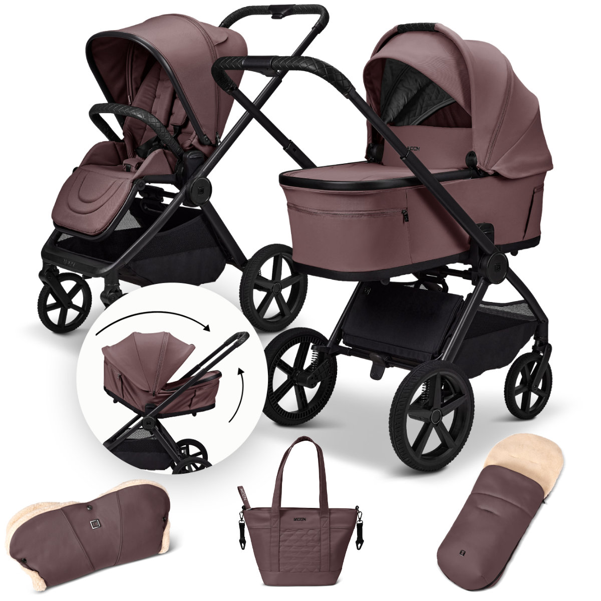 Moon Gio Fold kinderwagen Summer End Set incl. accessoires – Tonka
