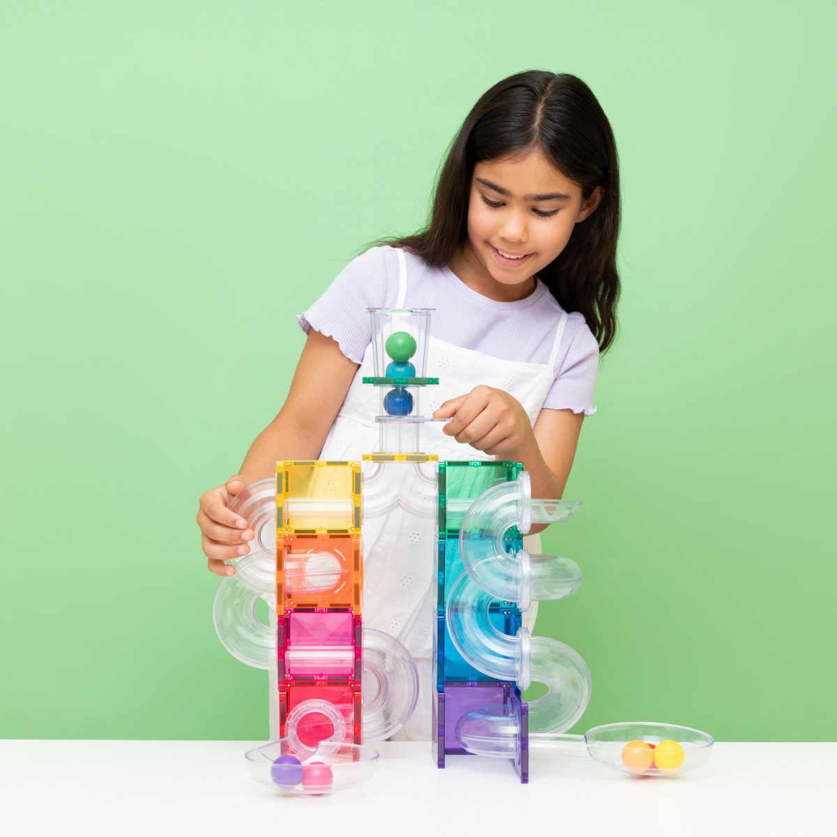 Connetix Magnetische Bouwblokken Bright Creative Ball Run Bundel – 218 Delig