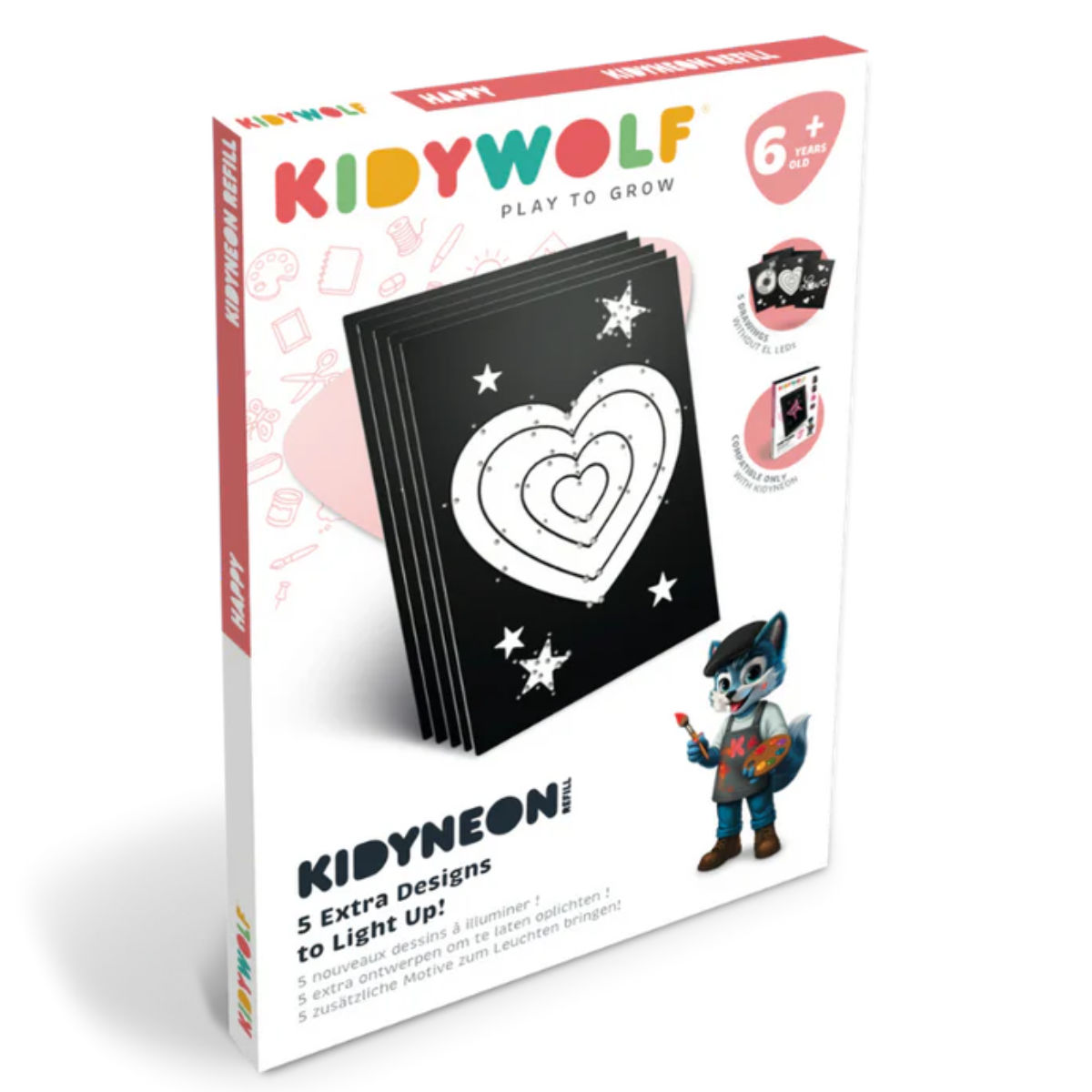Kidywolf navulset voor KIDYNEON creatief bord