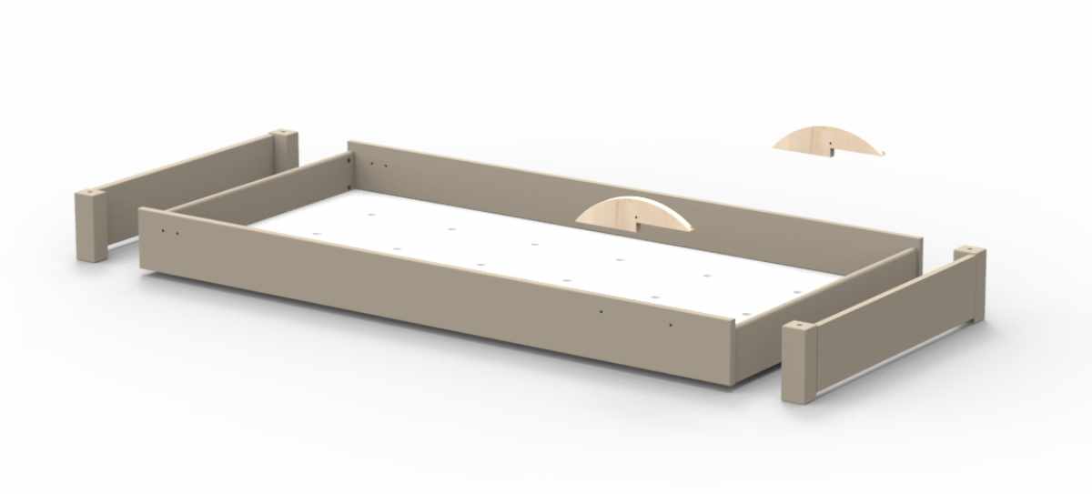 Mathy by Bols Discovery 1 Einzelbett in Beige - schräge Ansicht