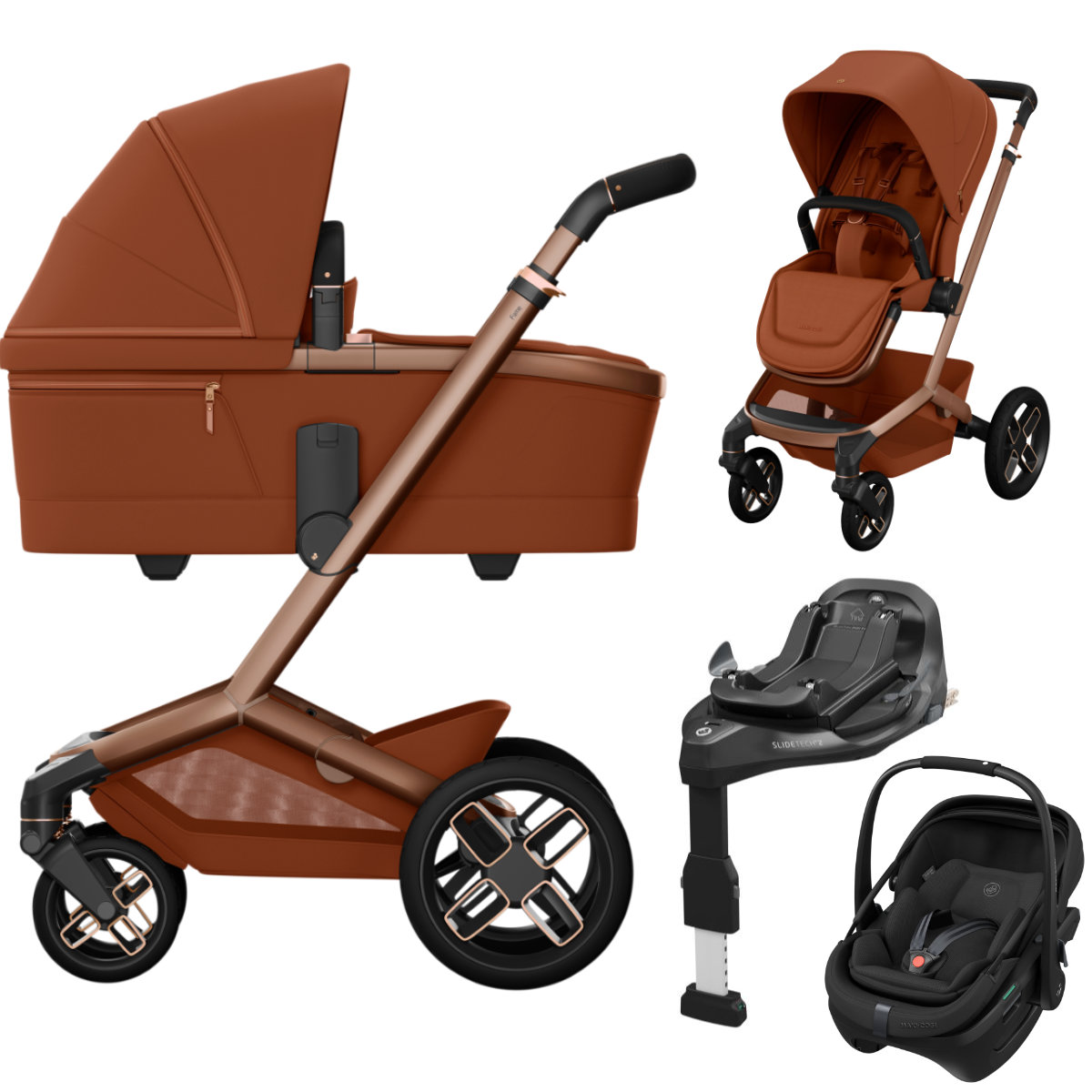 Maxi-Cosi Fame 3-in-1 Set + Coral Slide Pro & gratis Base