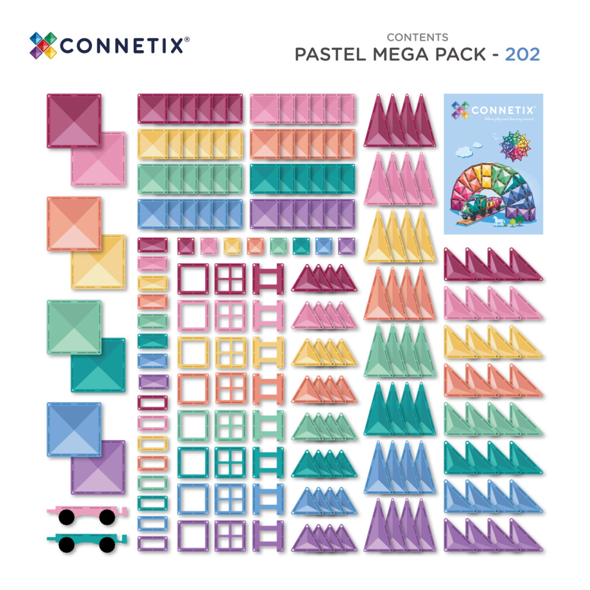 Connetix Magnetische Bouwblokken Pastel Mega Ball Run Bundel – 316 Delig