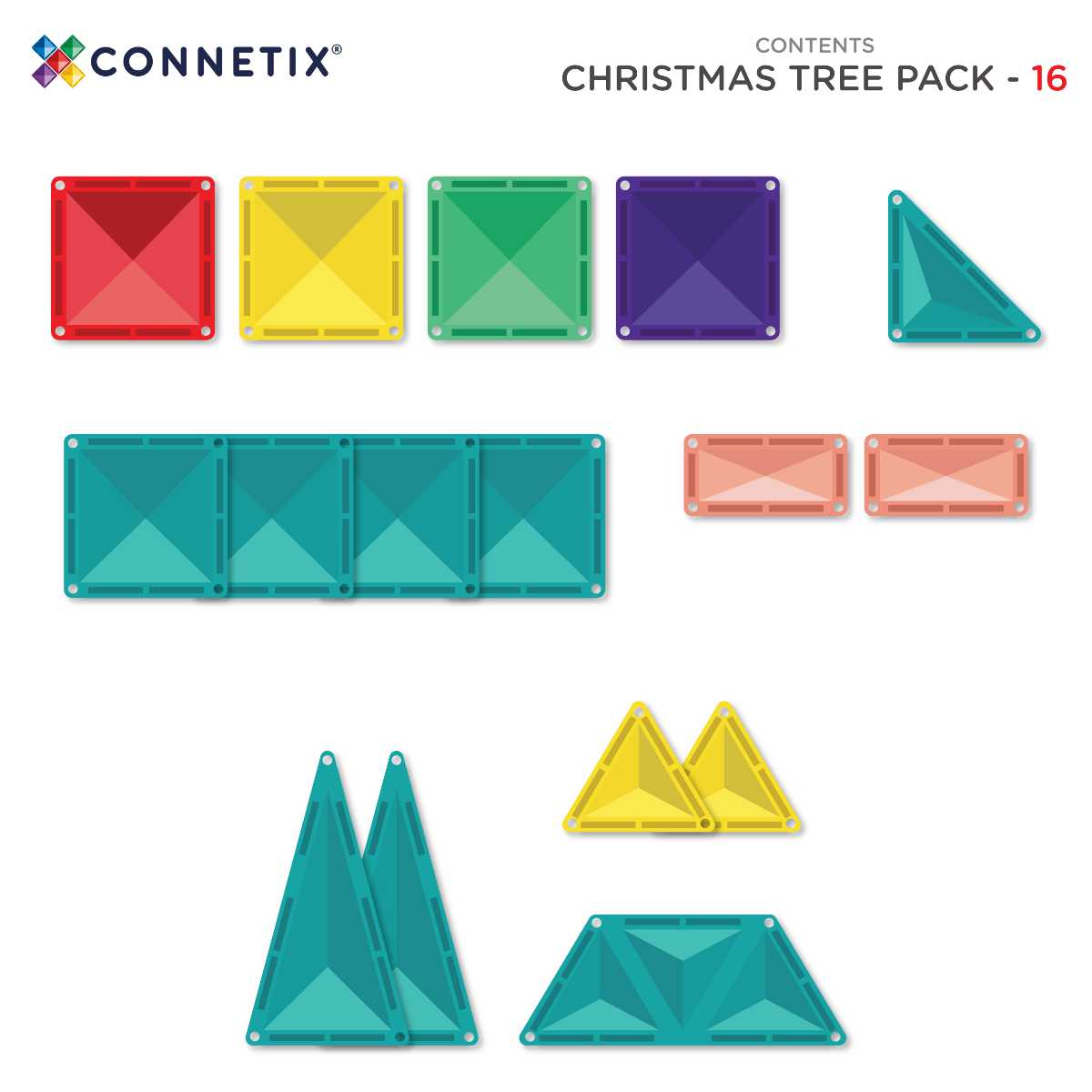 Connetix Magnetische Bouwtegels Kerstboomset – 16-delig