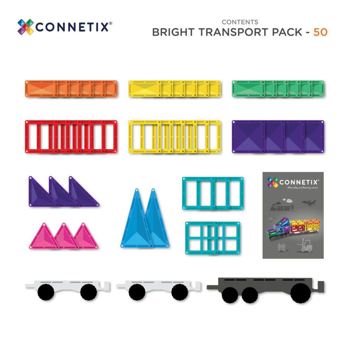 Connetix Magnetische Bouwblokken Bright Creative Transport Bundel – 154 Delig