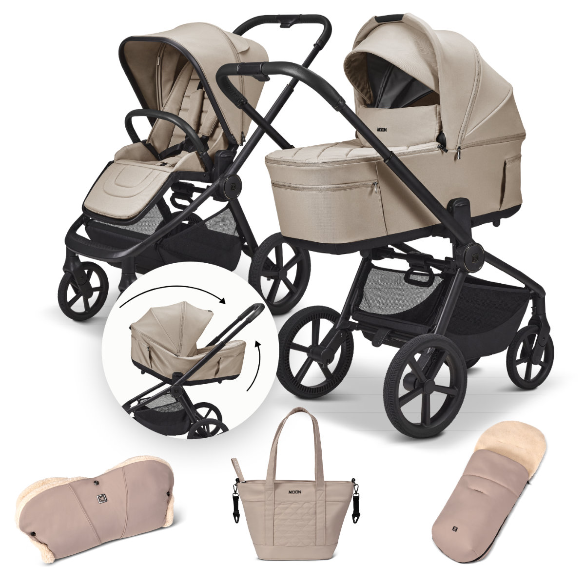 Moon Resea Fold Kinderwagen Essential Set incl. Accessoires