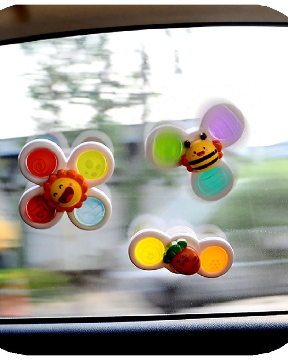 Fresh Kid Sensorische Spinners met Zuignappen – Set van 3