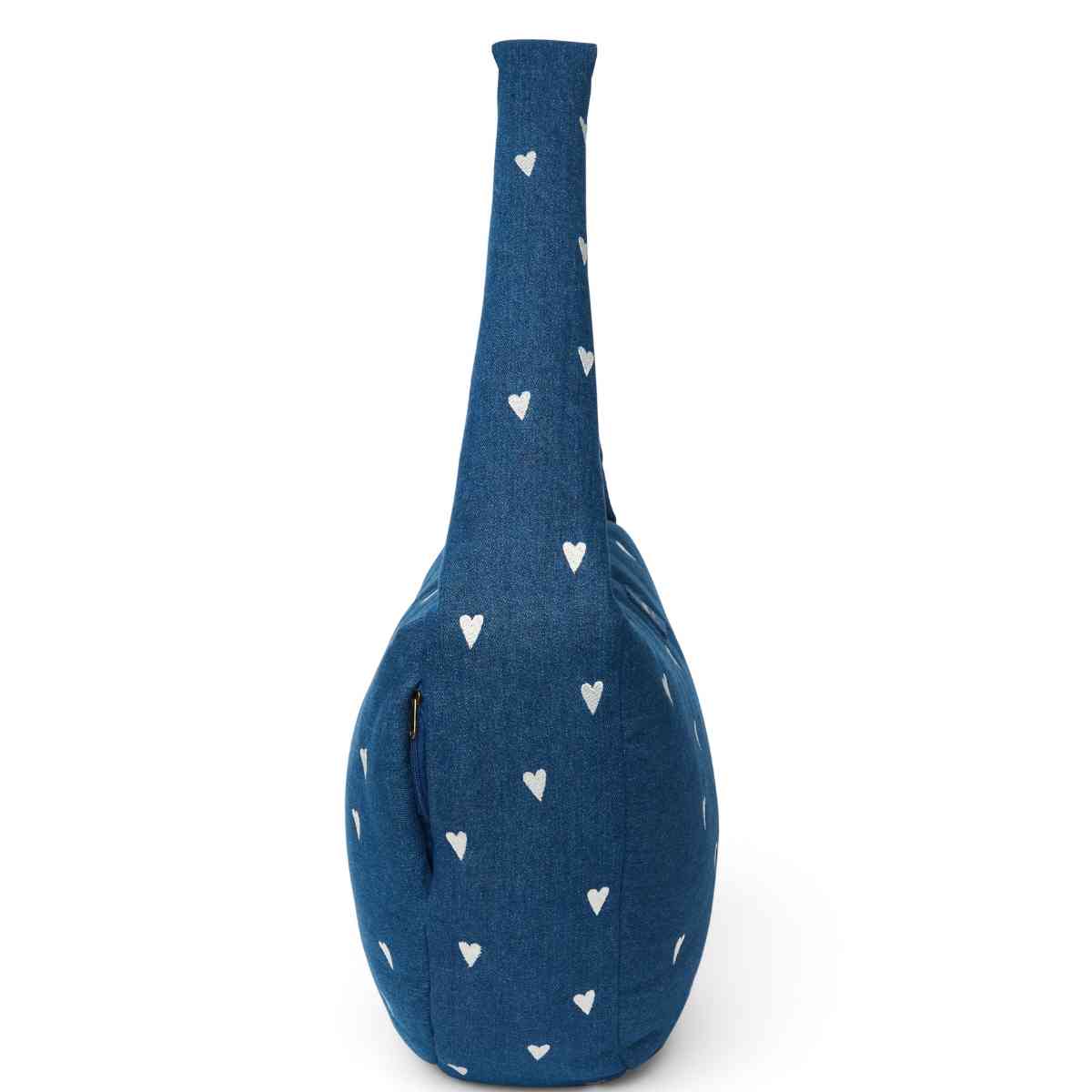 Gitaar tas in blauw met witte patronen - Zijaanzicht