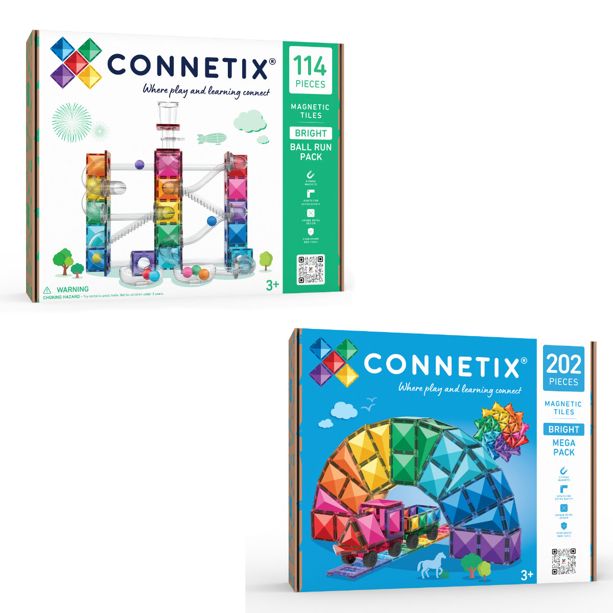 Connetix Magnetische Bouwblokken Bright Mega Ball Run Bundel – 316 Delig