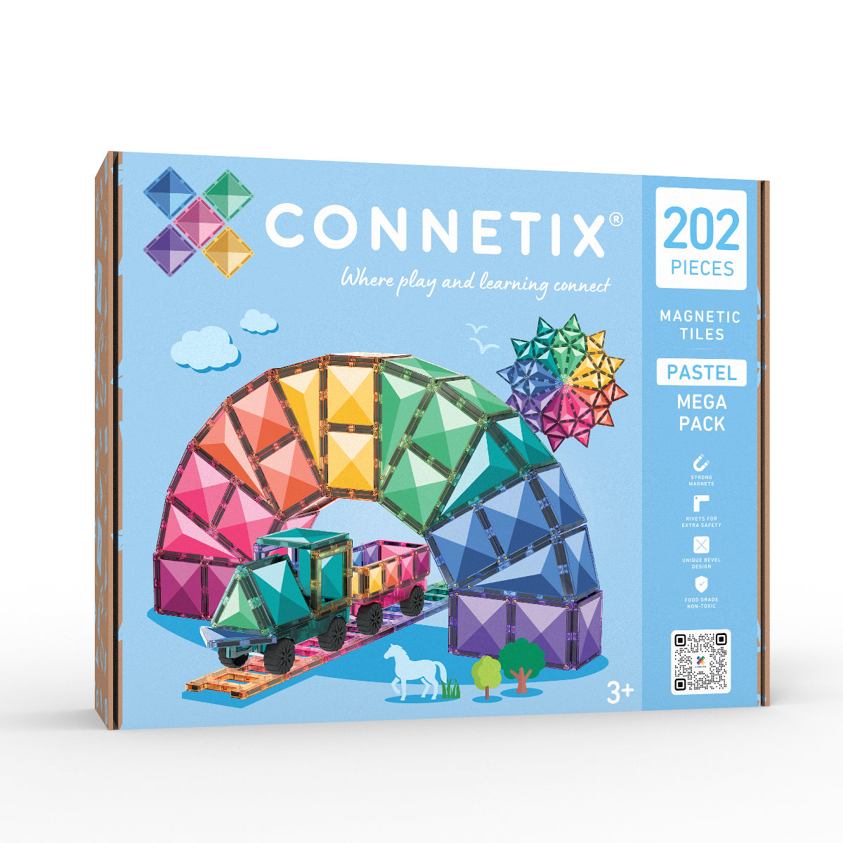 Connetix Magnetische Bouwstenen Pastel Mega Pack – 202 Stuks