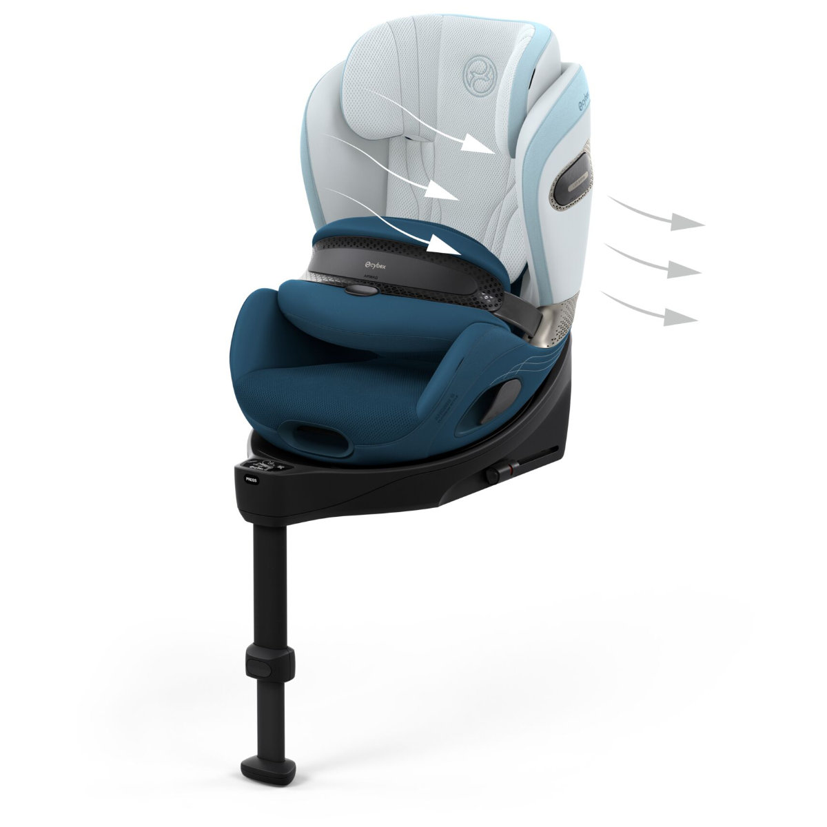 Cybex Anoris Si Airbag i-Size Autostoel (15 Maanden–7 Jaar) met Geïntegreerde ISOFIX-base
