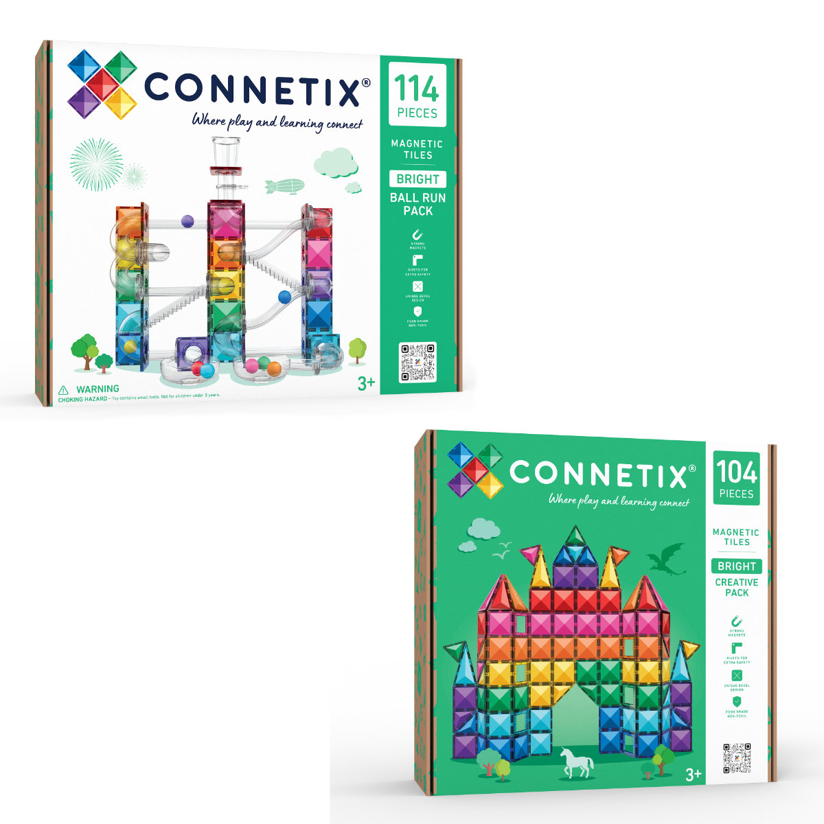 Connetix Magnetische Bouwblokken Bright Creative Ball Run Bundel – 218 Delig