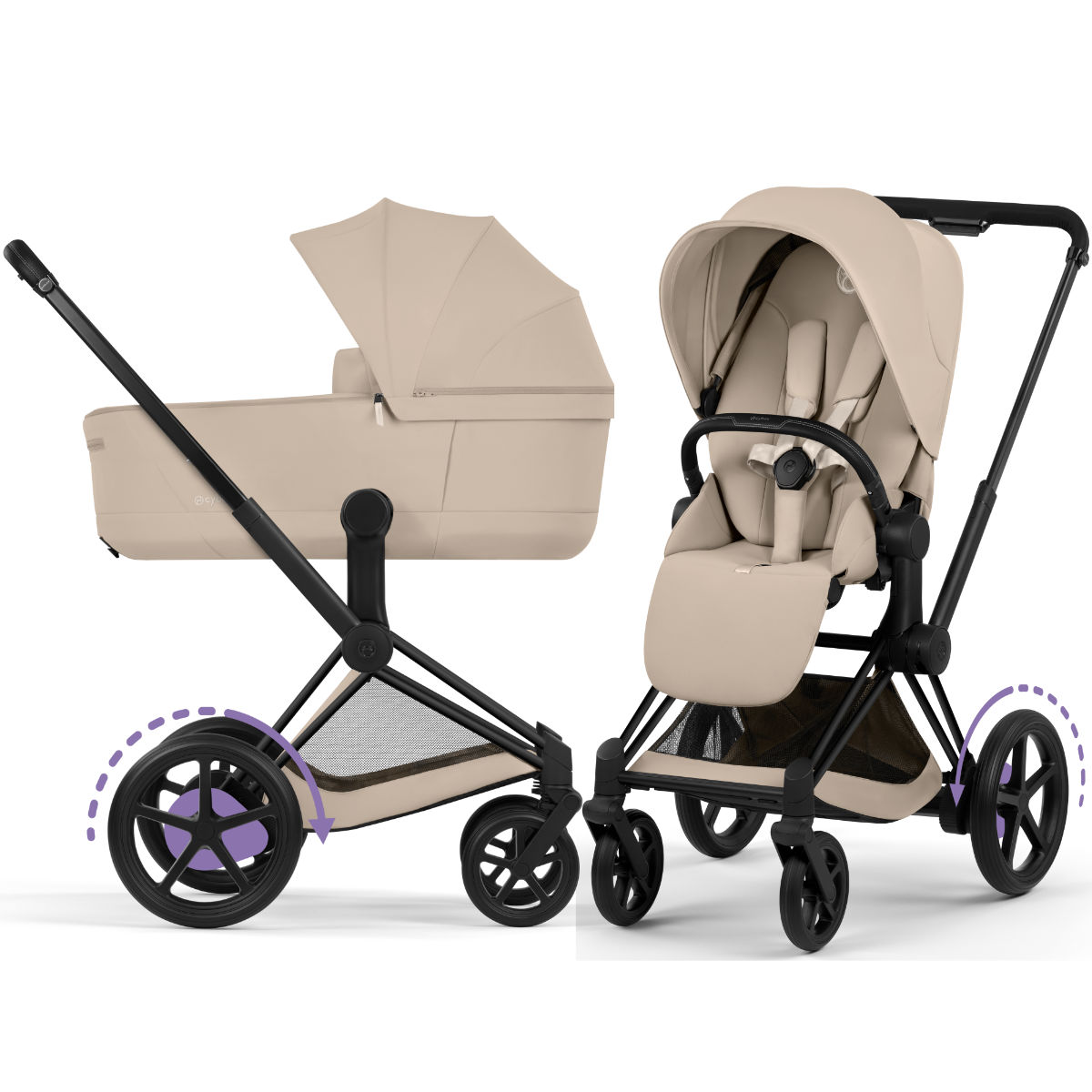 Cybex Priam Kinderwagen in Beige - Vooraanzicht