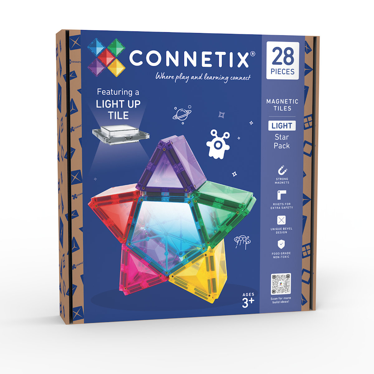 Connetix Magnetische Tegels Light Up Star Pack – 28-delig