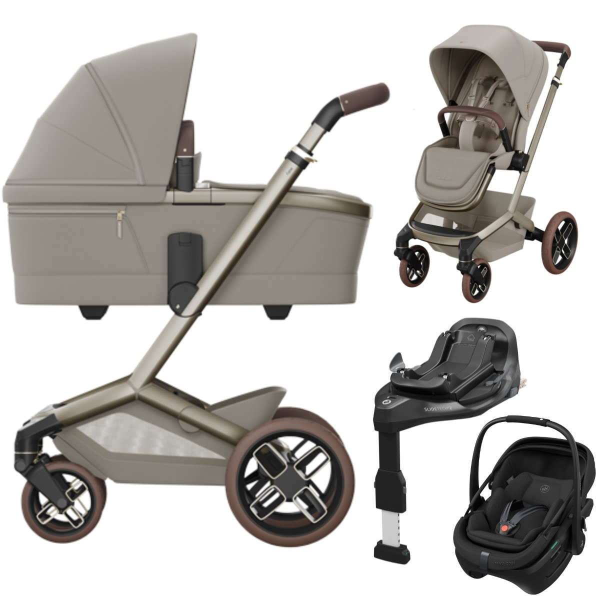 Maxi-Cosi Fame 3-in-1 Set + Coral Slide Pro & gratis Base