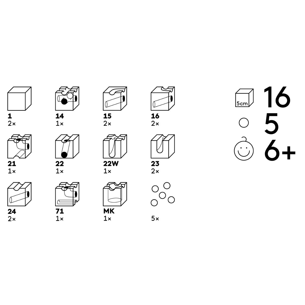 CUBORO Knikkerbaan Extra Set – Uitbreidingssets in verschillende uitvoeringen