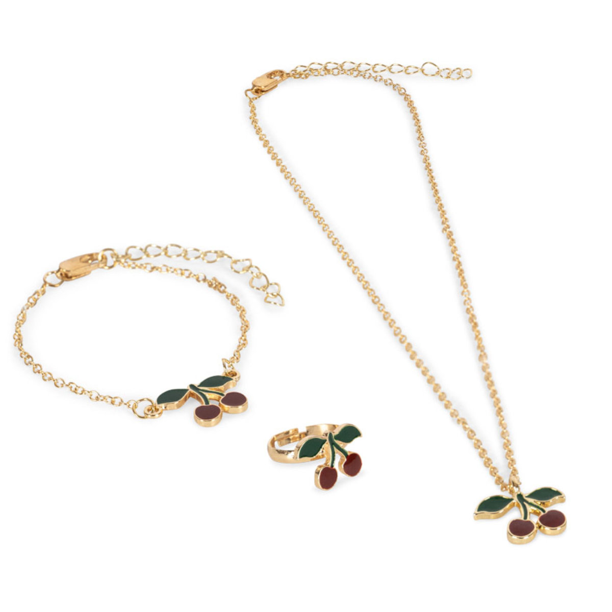 Konges Sløjd Cherry Sieradenset – Ketting, Armband & Ring