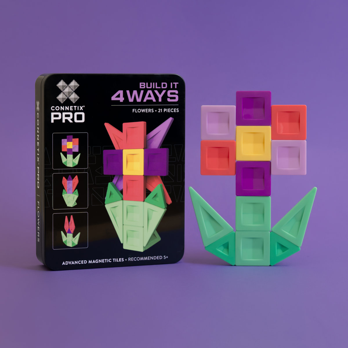 Connetix PRO Magnetische Tegels – Flowers Pack – 21-delig