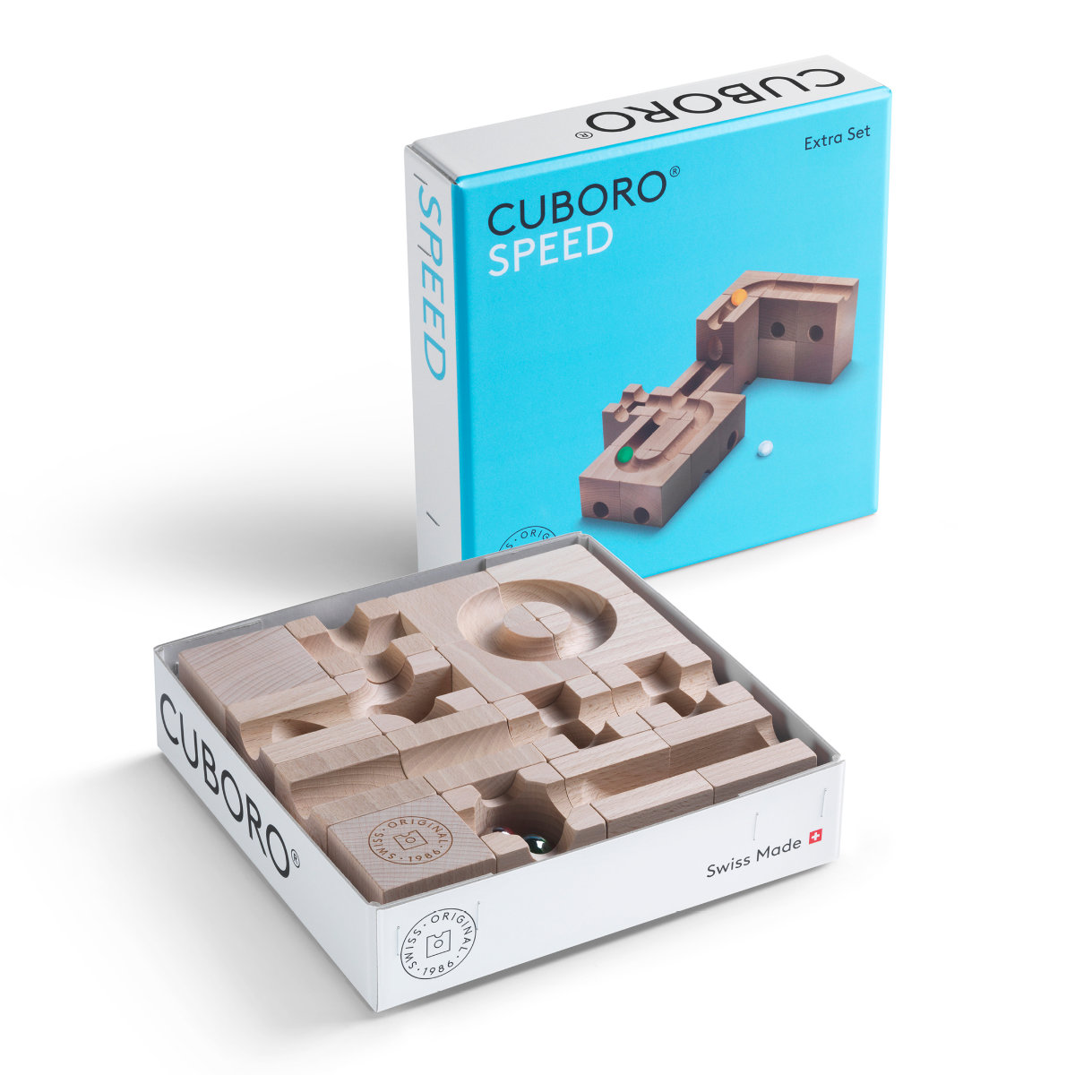 CUBORO Knikkerbaan Extra Set – Uitbreidingssets in verschillende uitvoeringen
