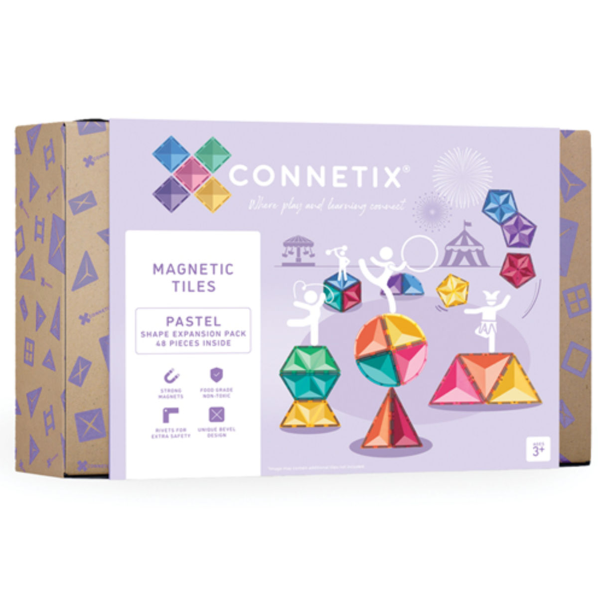 Connetix Pastel Vorm Uitbreidingsset - 48 Stuks