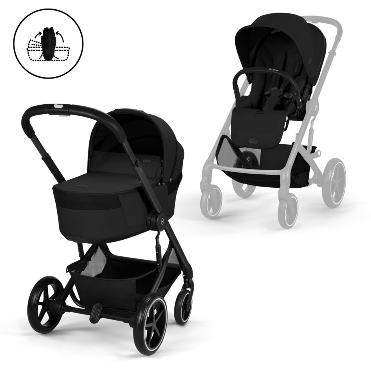 Cybex Balios S Lux 2-in-1 Kinderwagen met Opvouwbare Reiswieg