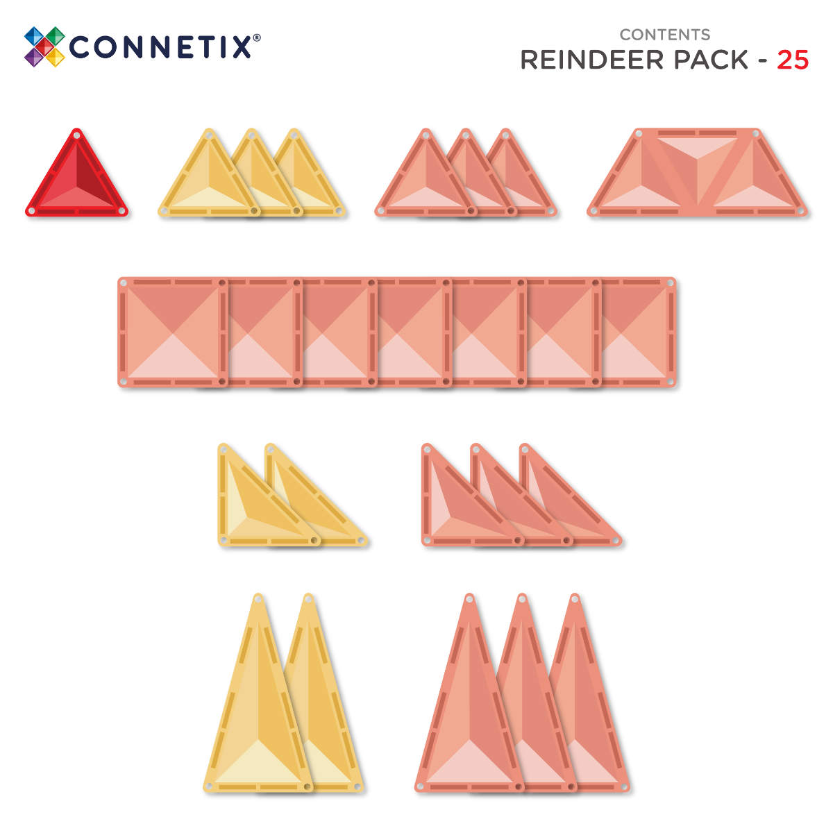 Connetix Magnetische Bouwtegels Kerstrendierset – 25-delig