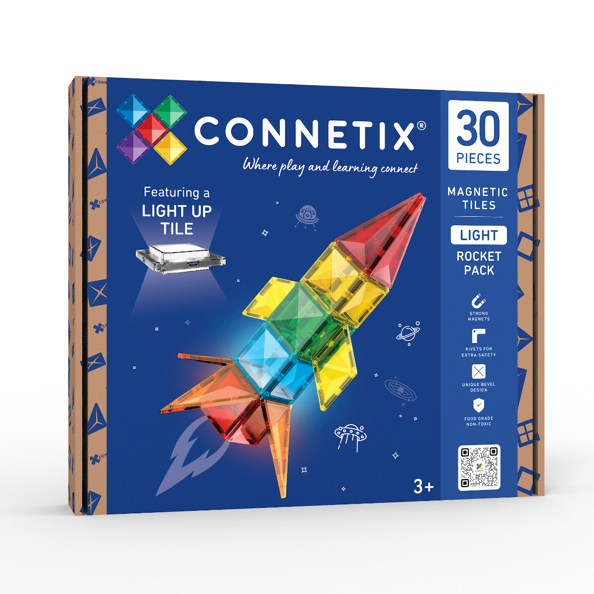 Connetix Magnetische Bouwtegels Light Rocket Pack - 30-delig