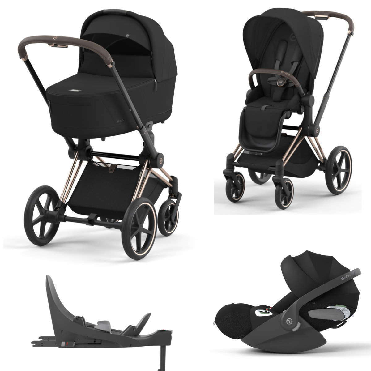Cybex Priam Kinderwagen Set 4 in 1 incl. Cybex Cloud T i-Size en Cybex Base T