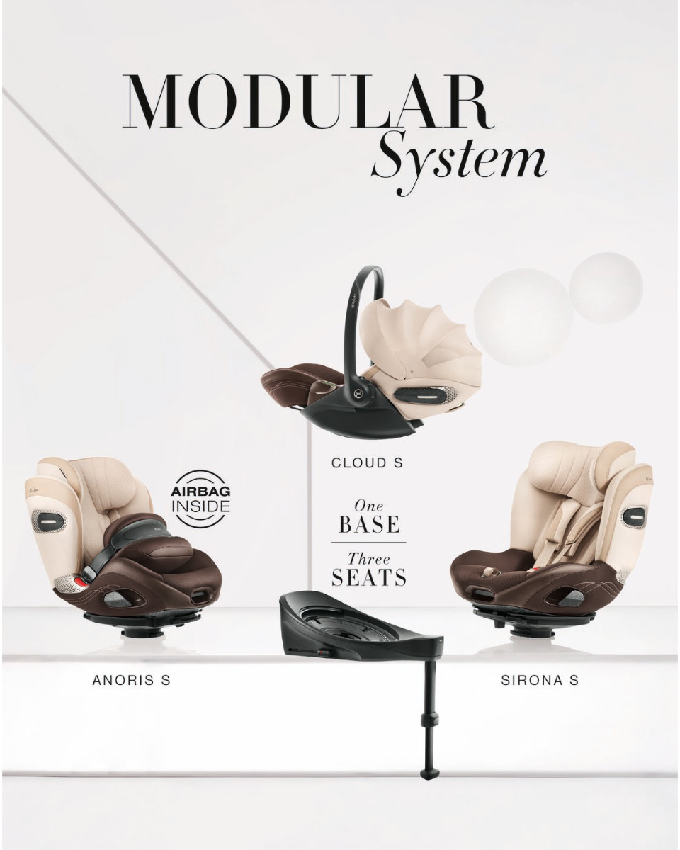 Cybex Anoris Si Airbag i-Size Kindersitz (15 Monate–7 Jahre) mit integrierter Basisstation
