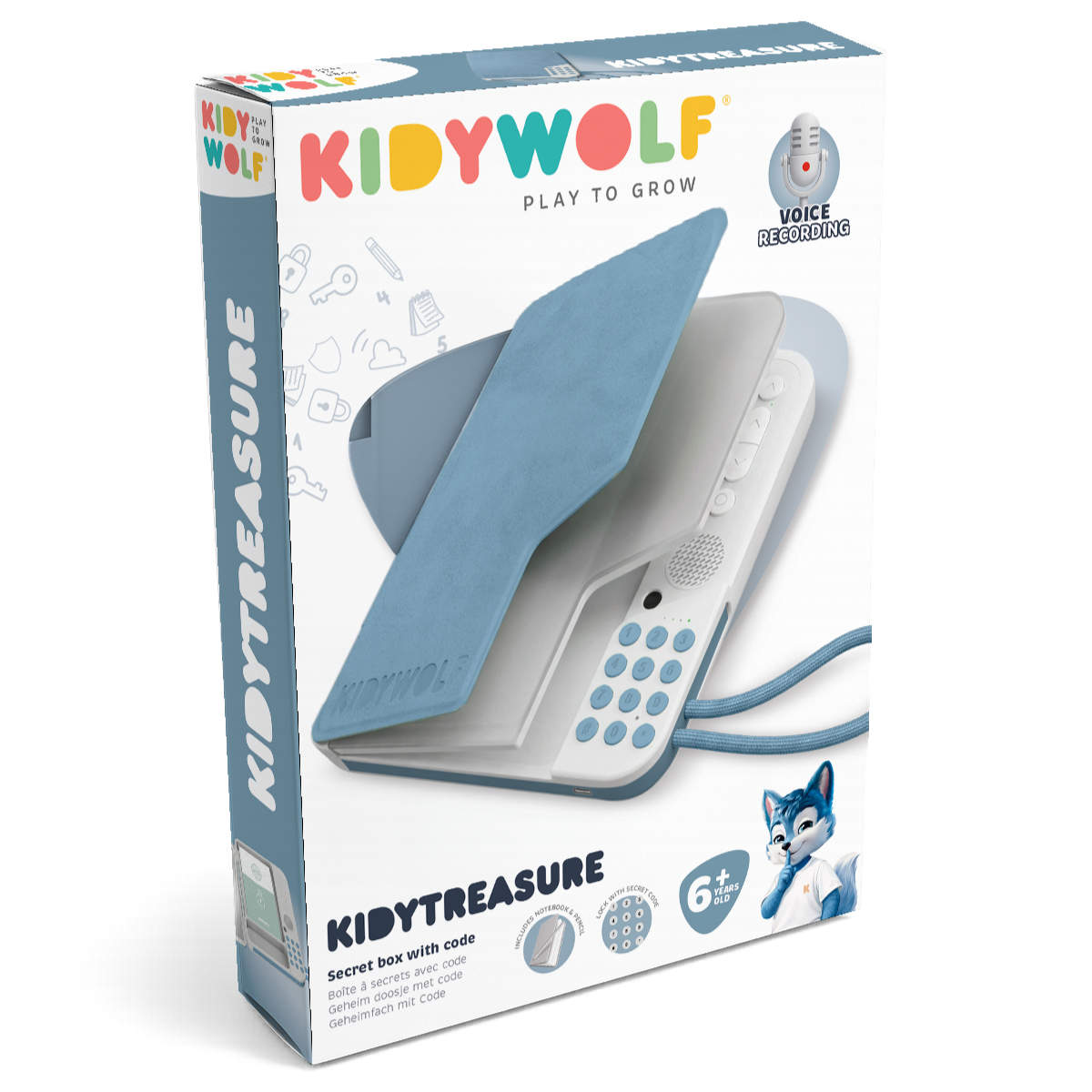 Kidywolf KIDYTREASURE Dagboek met Digitaal Cijferslot