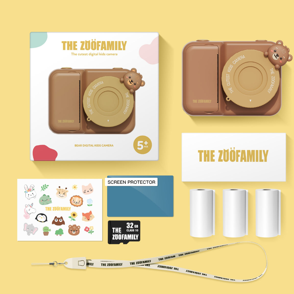 The Zoofamily Zoo Print P2 kindercamera met thermoprint