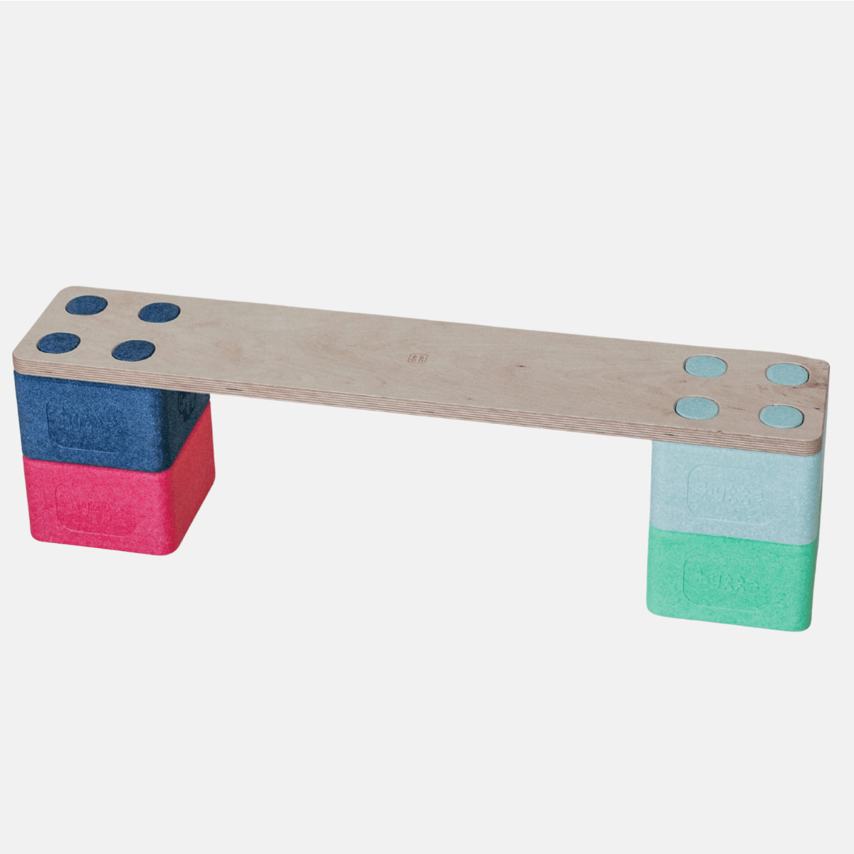 bygge BANK Balanceerset met FYR-plank en 4 bouwblokken