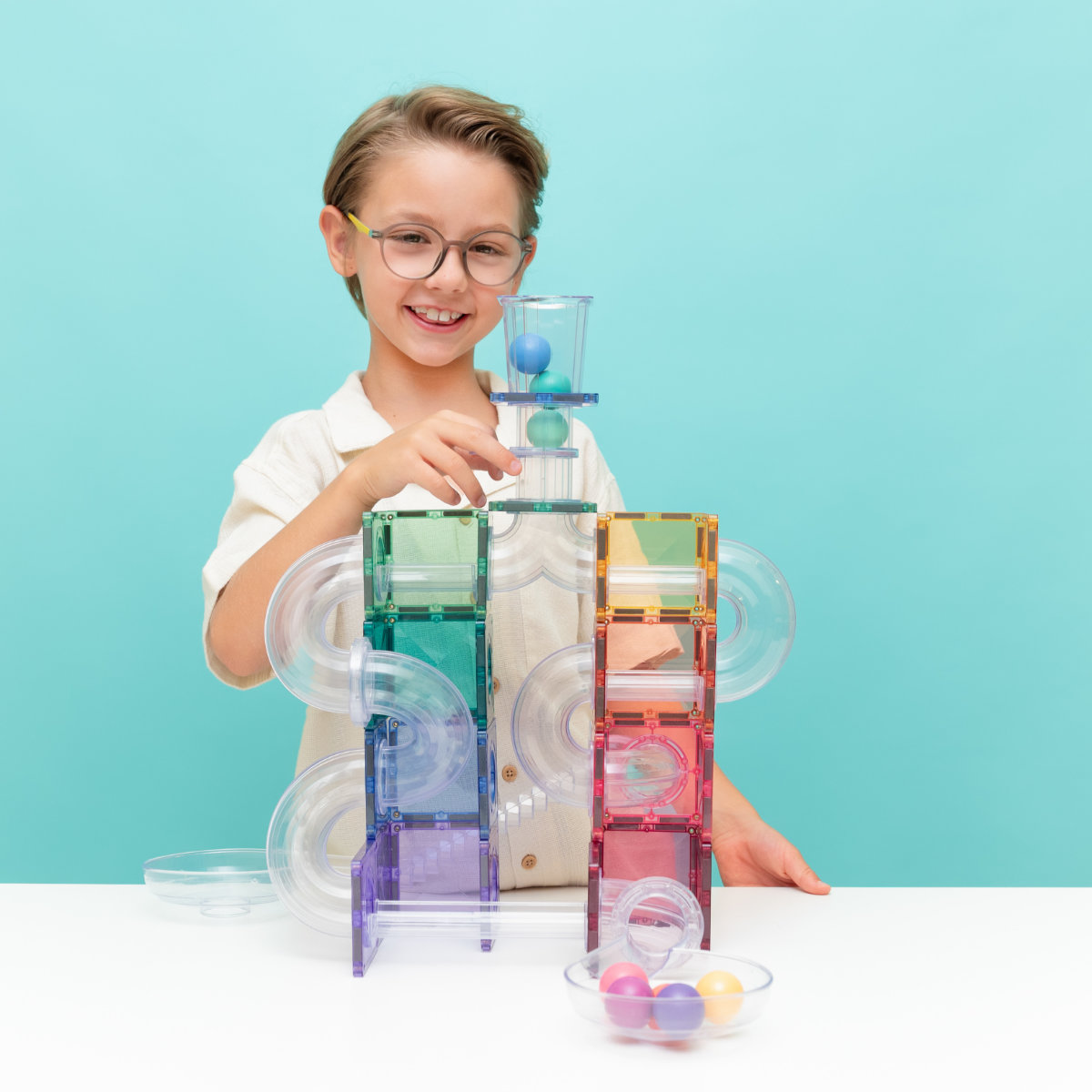 Connetix Magnetische Bouwblokken Pastel Creative Ball Run Bundel – 218 Delig