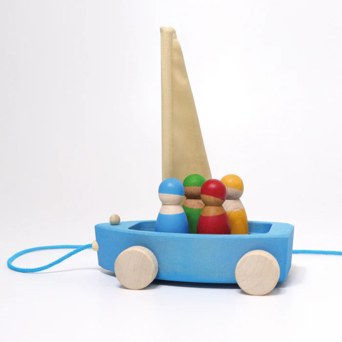 Grimm’s Houten Trekzeilboot met Figuren