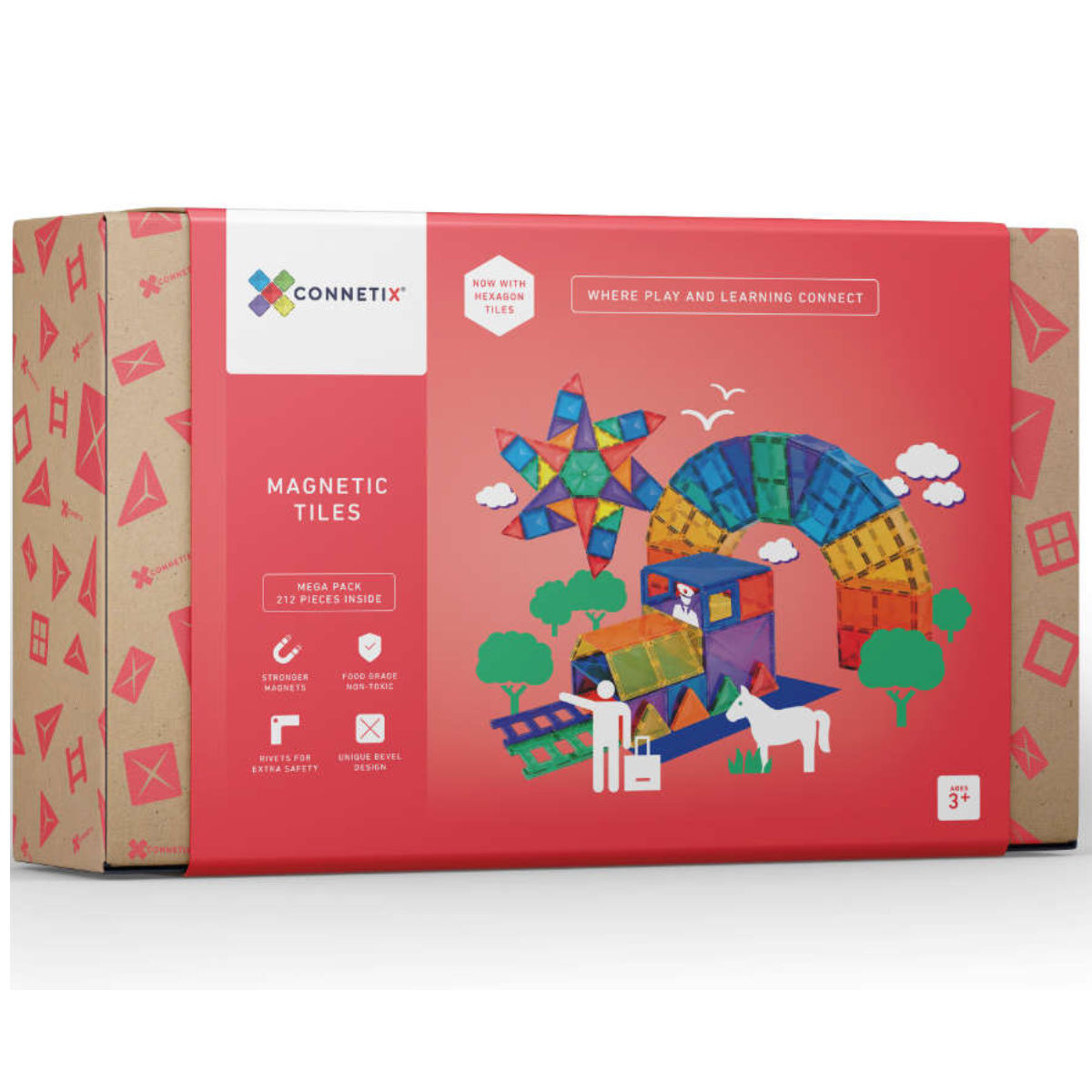 Connetix Magnetische Bouwstenen Rainbow - 212 onderdelen - Mega Pack
