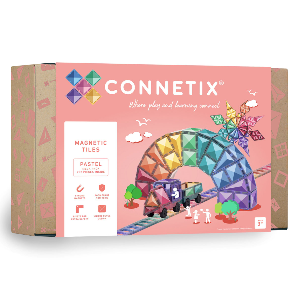 Connetix Magnetische Bouwstenen Pastel - 202 stuks - Mega Pack