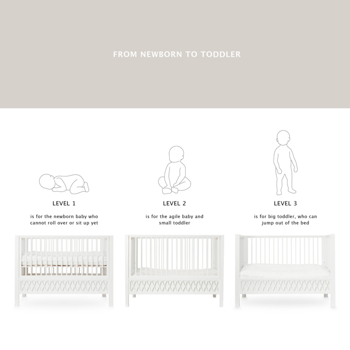 Cam Cam Copenhagen Harlequin Babybed, 60x120cm, FSC Mix