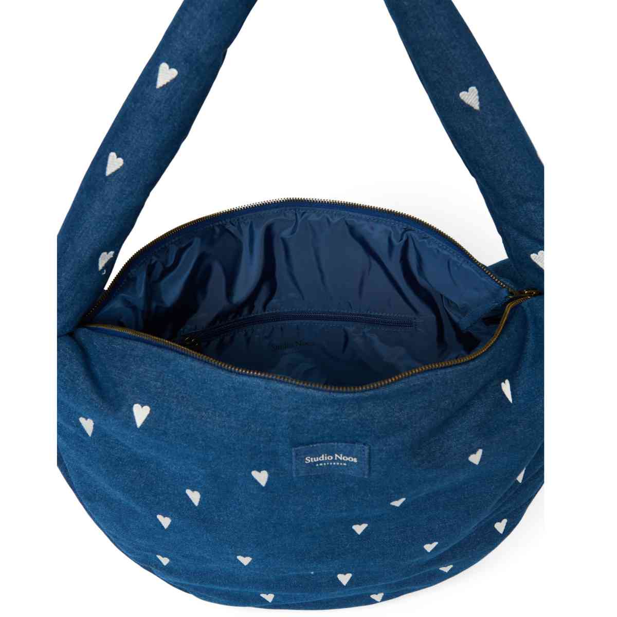 Studio Noos Tas in Blauw met Hartjes - Detailweergave – 6153324470432