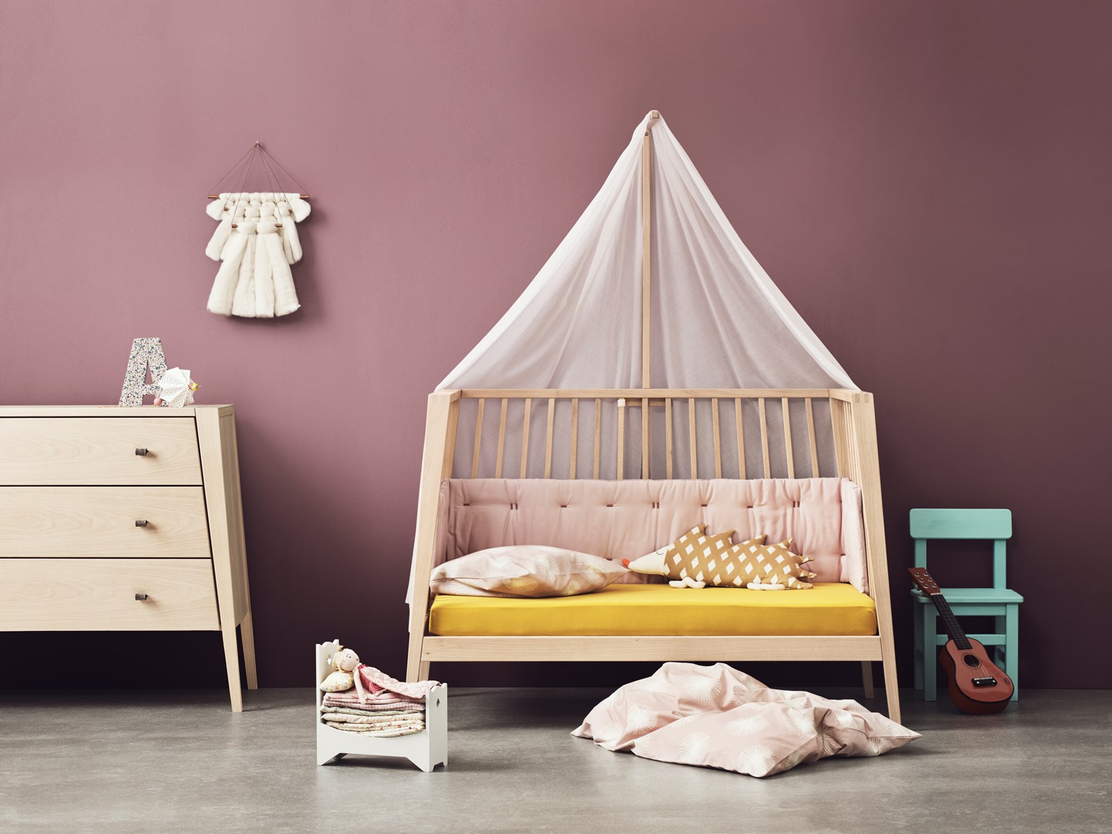 Leander Linea Babybett oh Matratze