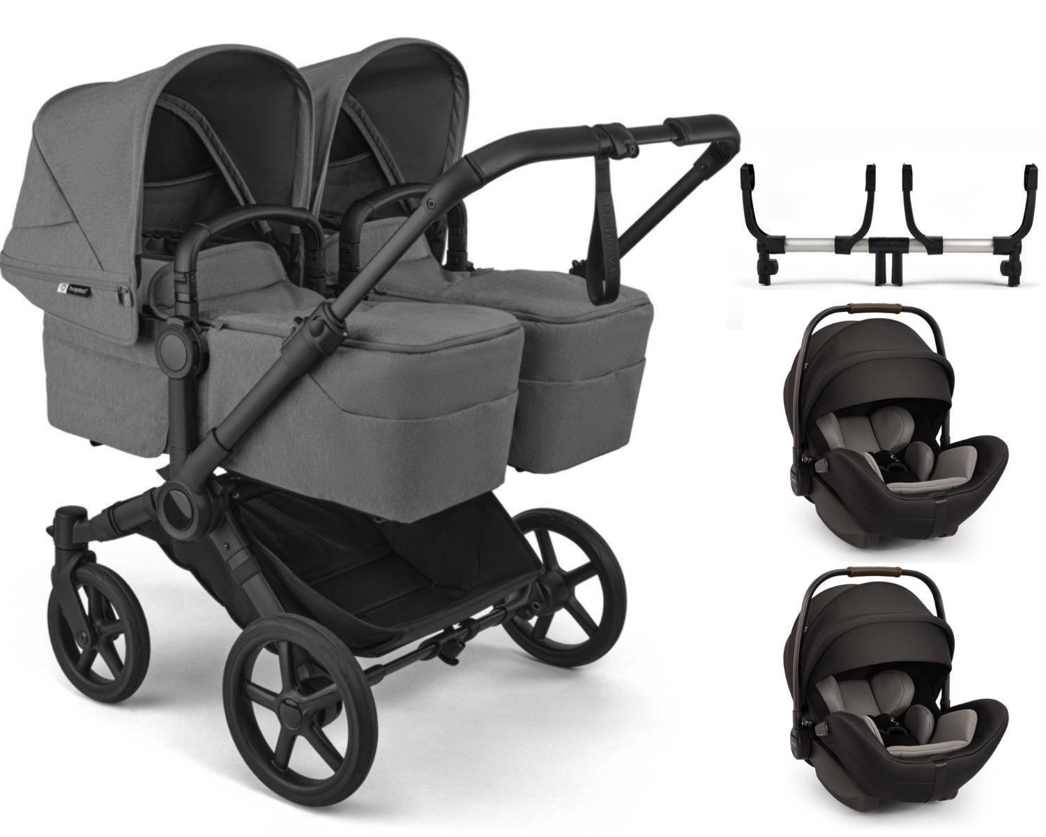 Bugaboo Donkey 6 Twin Kinderwagen Set 3 in 1 incl. Nuna Arra Flex i-Size Autostoel