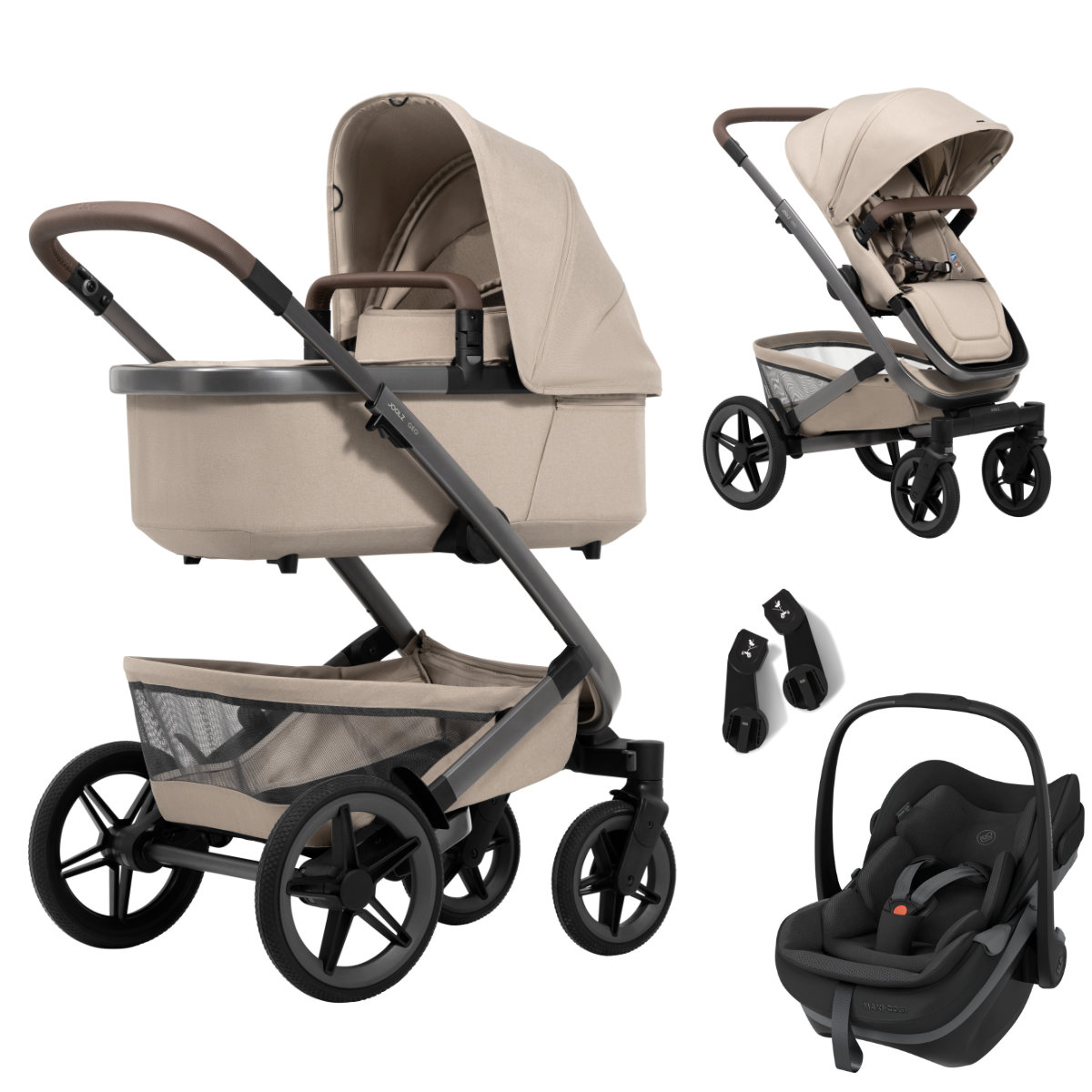 Joolz Geo 5 Kinderwagen in Beige - schuin overzicht