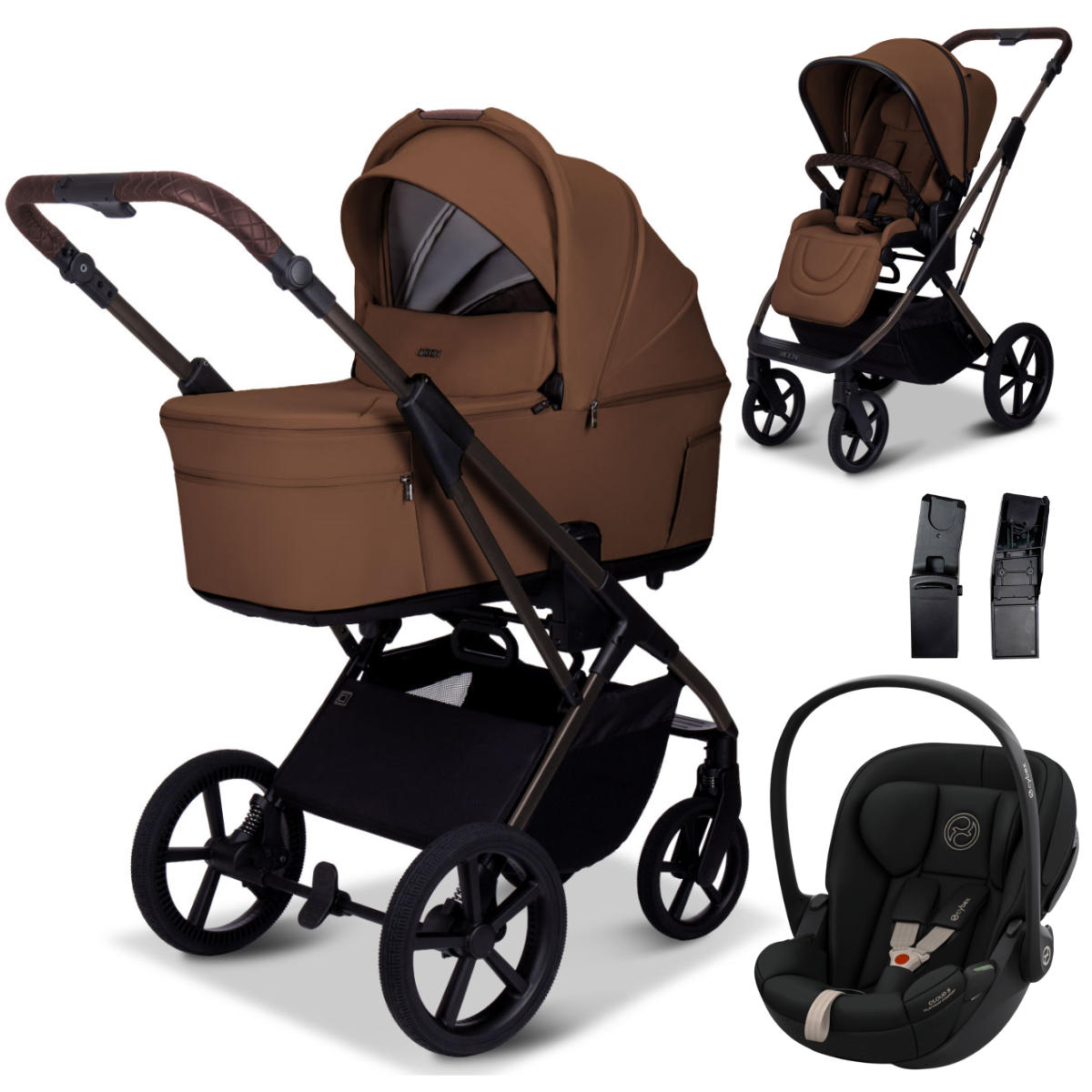 Moon Ciao Fold Kinderwagen Set 3 in 1 mit Cybex Cloud S i-Size Babyschale