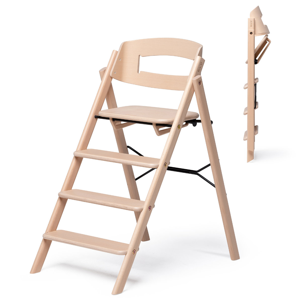 KAOS Klapp kinderstoel van hout, opvouwbaar