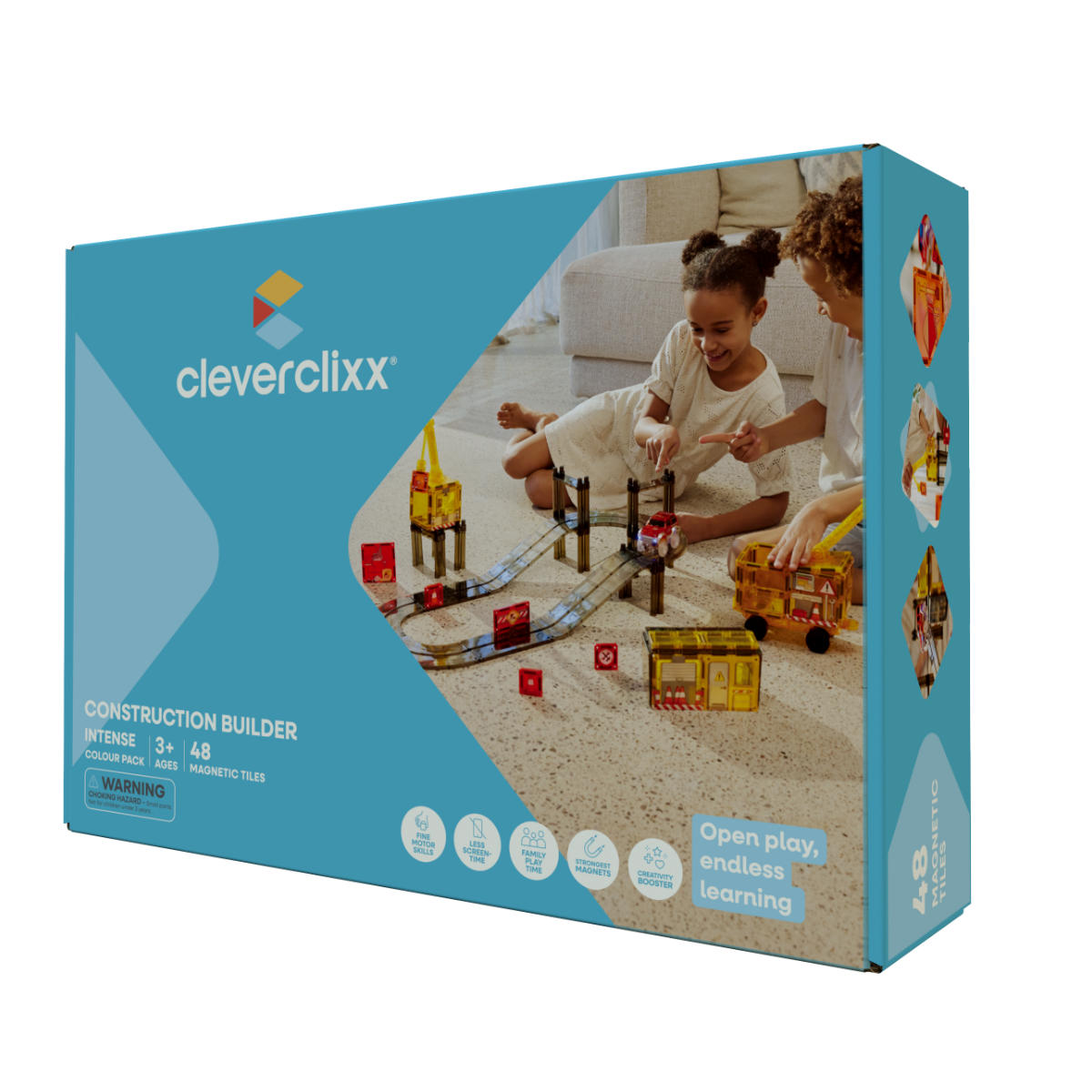 Cleverclixx Magnetische Bouwset Bouwplaats – 48 Delig