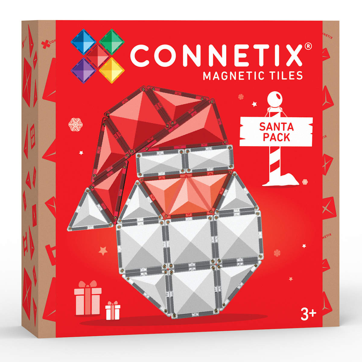 Connetix Magnetische Bouwtegels Kerstmanset – 17-delig