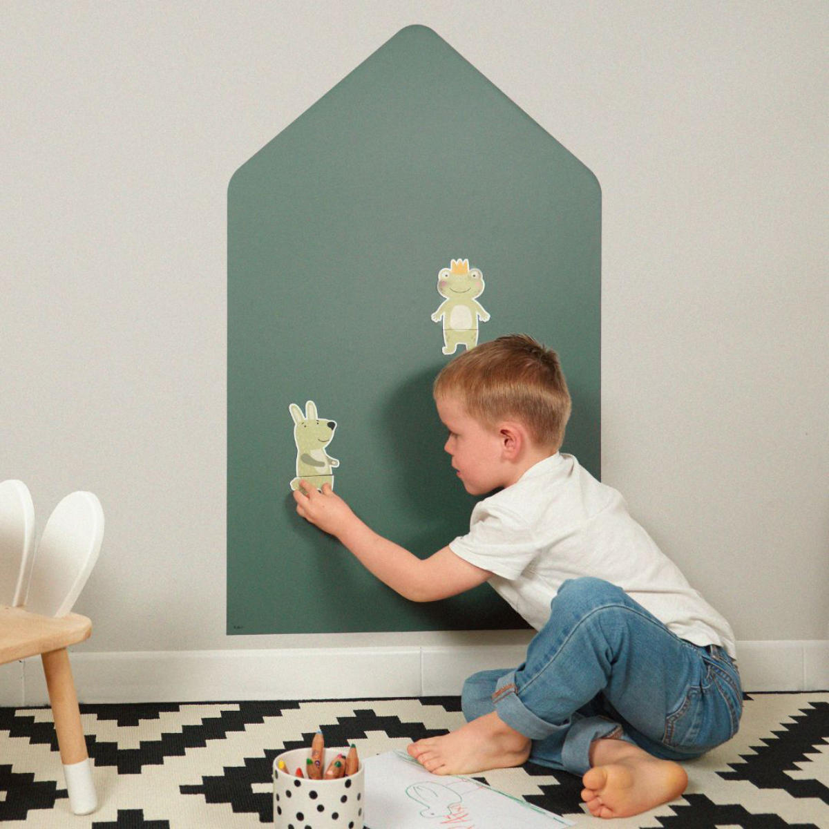 Ferflex Magnetisch Bord Kleurrijk Huis incl. 13 Geometrische Magneten