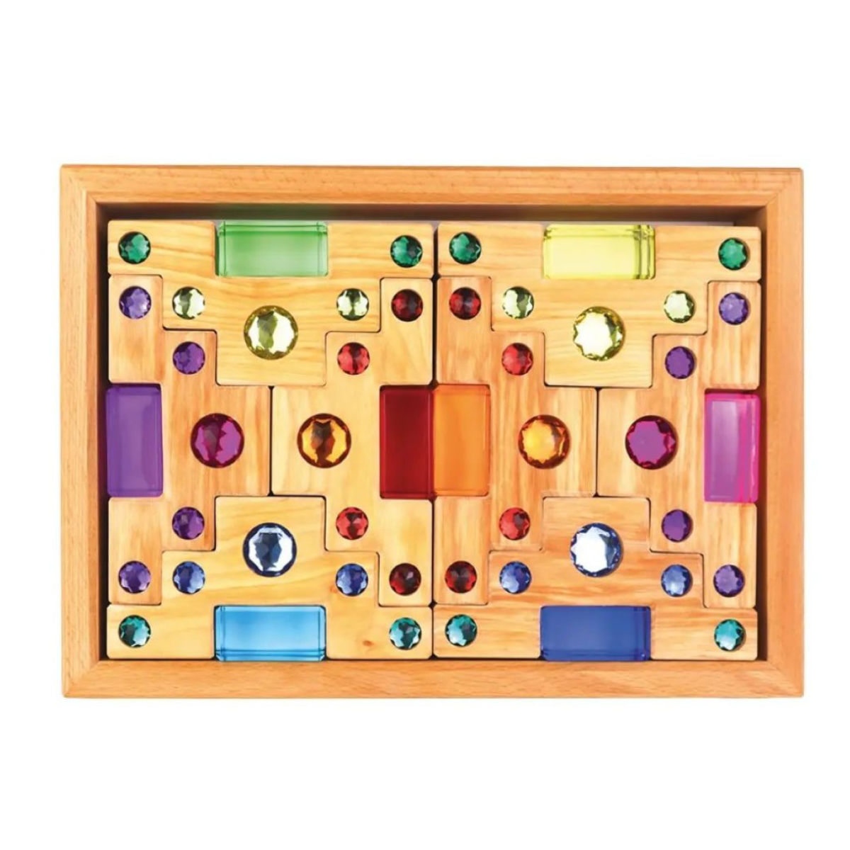 Bauspiel Farbtreppe mit Lichtbauquadern 32-teilig