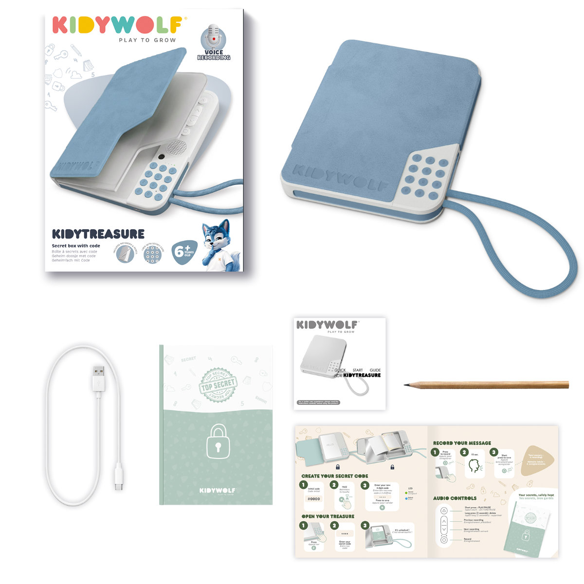 Kidywolf KIDYTREASURE Dagboek met Digitaal Cijferslot