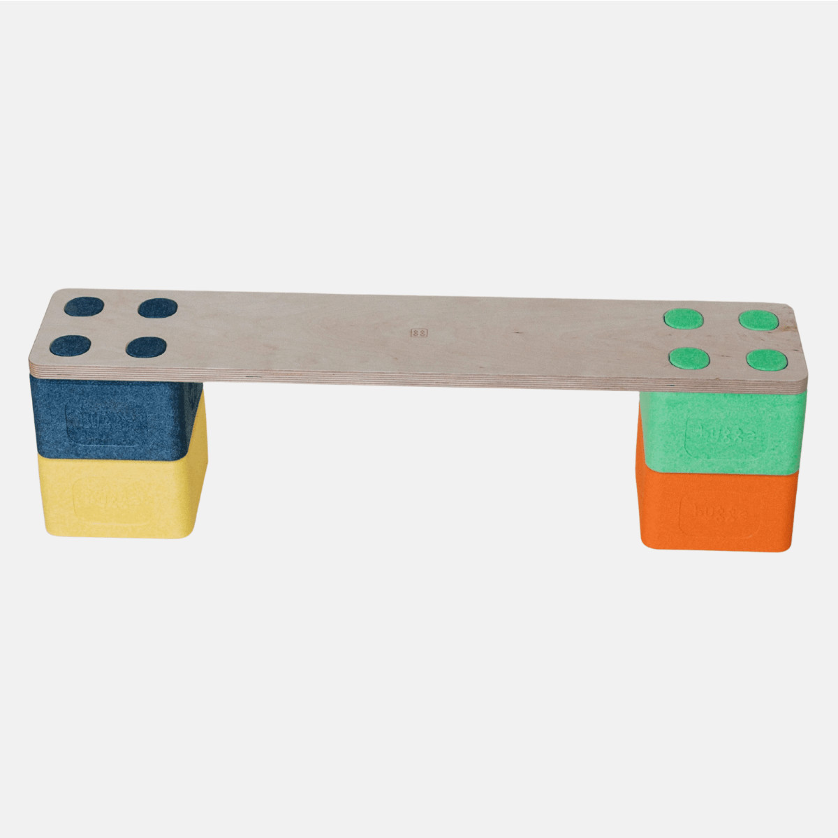 bygge BANK Balanceerset met FYR-plank en 4 bouwblokken