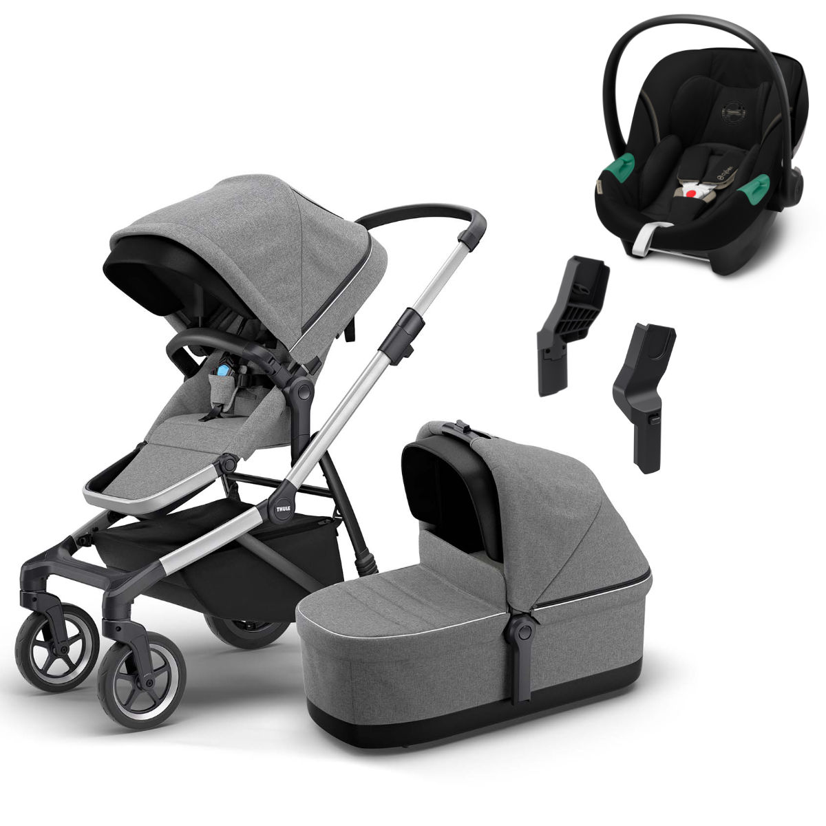 Thule Sleek Kinderwagen Set 3 in 1 incl. Cybex Aton S2 I-Size Autostoeltje